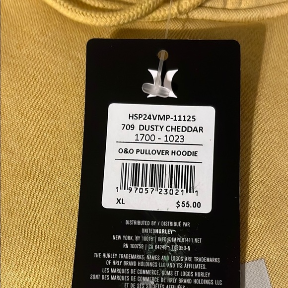 Hurley Yellow Sweatshirt Classic Hoodie Design - Picture 4 of 8